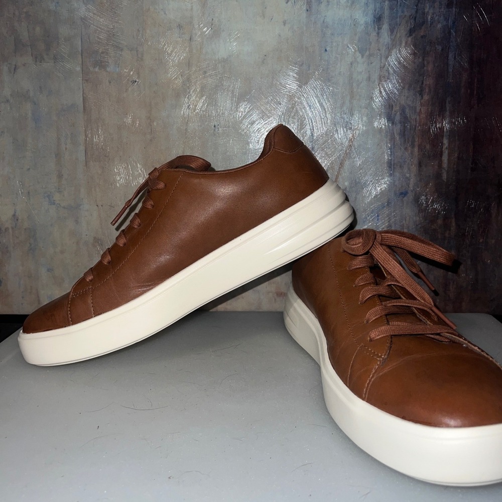 Cole Haan Grand+ Sneakers Mens 11.5 Brown Excellent Leather Low Top C39623